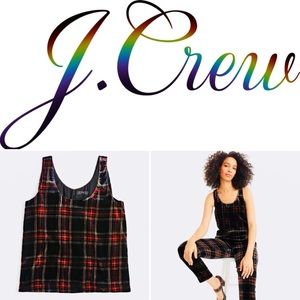 Plaid velvet tank, size 6 Tall, NWT